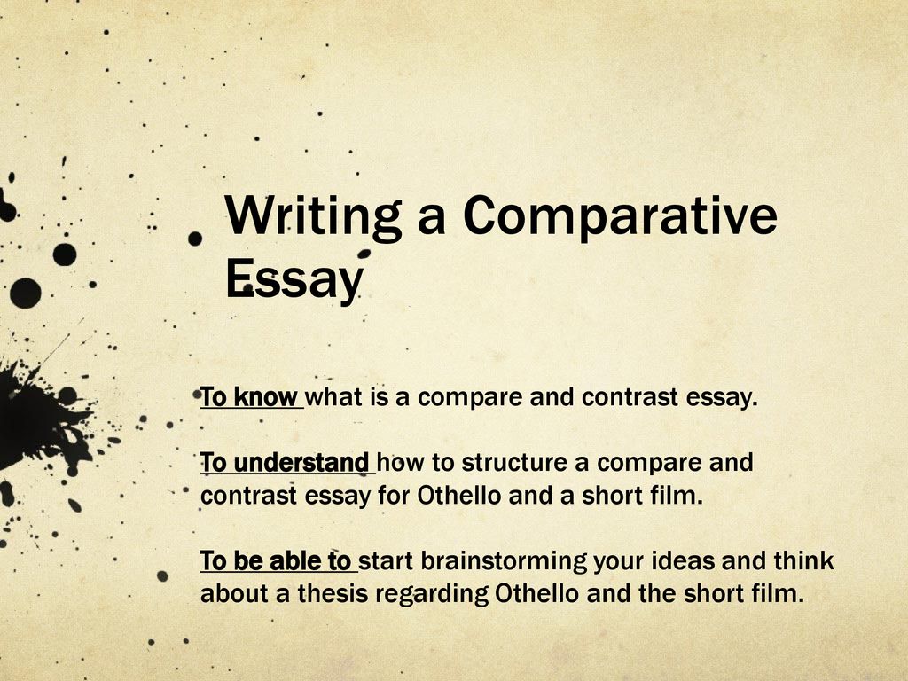 How to Write a Comparative Essay